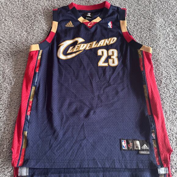 2009 Adidas LeBron James NBA Cleveland Cavaliers Blue Swingman Youth XL Adult M - Picture 1 of 9